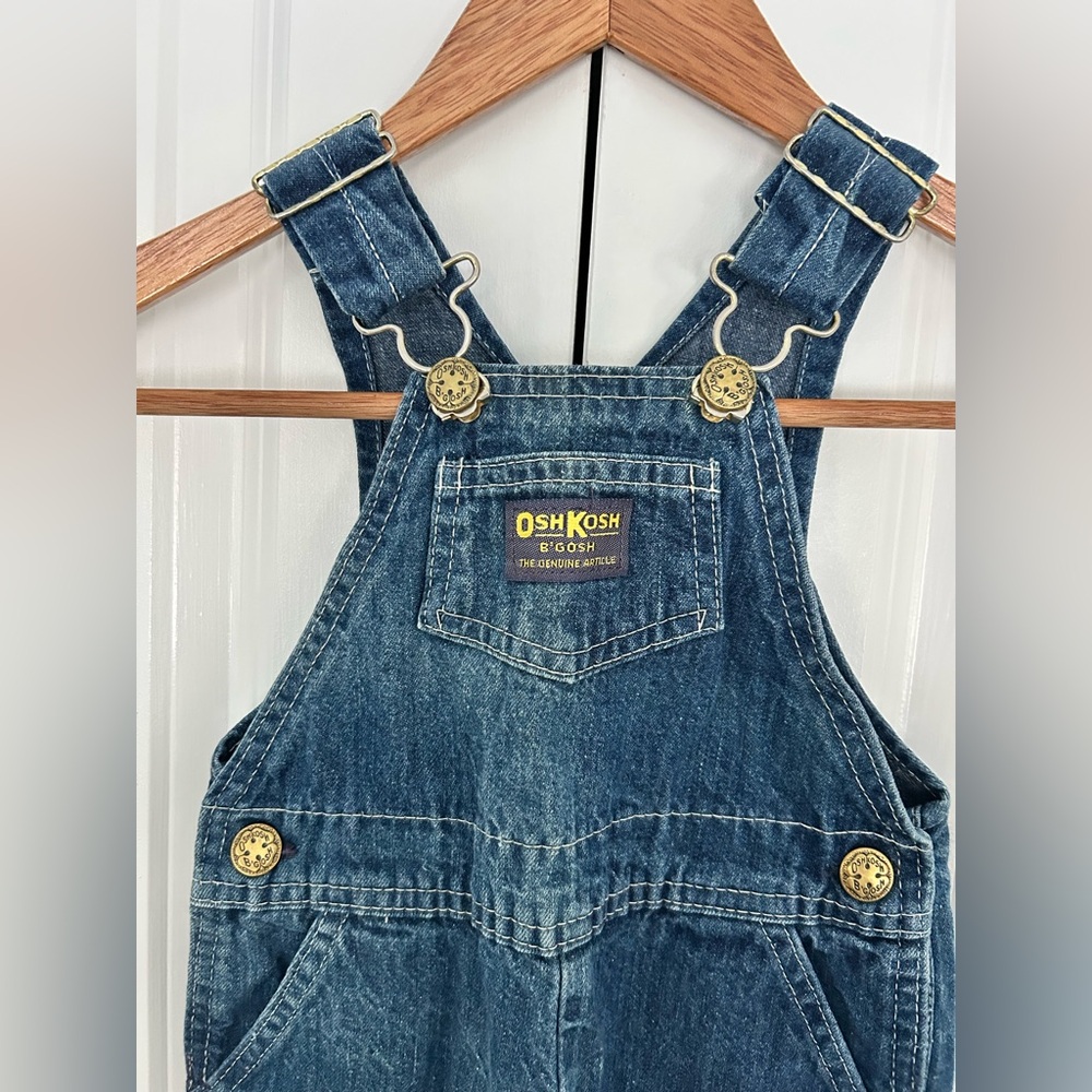 Vintage Osh Kosh Vestback Denim Overalls 24 Months Made In USA - Picture 2 of 8